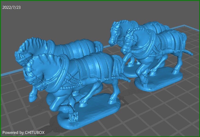 Napoleonic austrian train horses - 4 minis - great for table top war games and dioramas - historical wargaming - resin 28mm miniatures