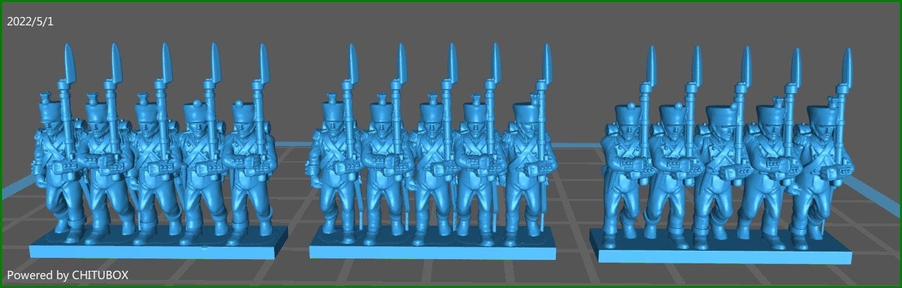 French /allied line infantry 1812 in campaign uniform - 15mm epic size - war games and dioramas - historical wargaming - resin