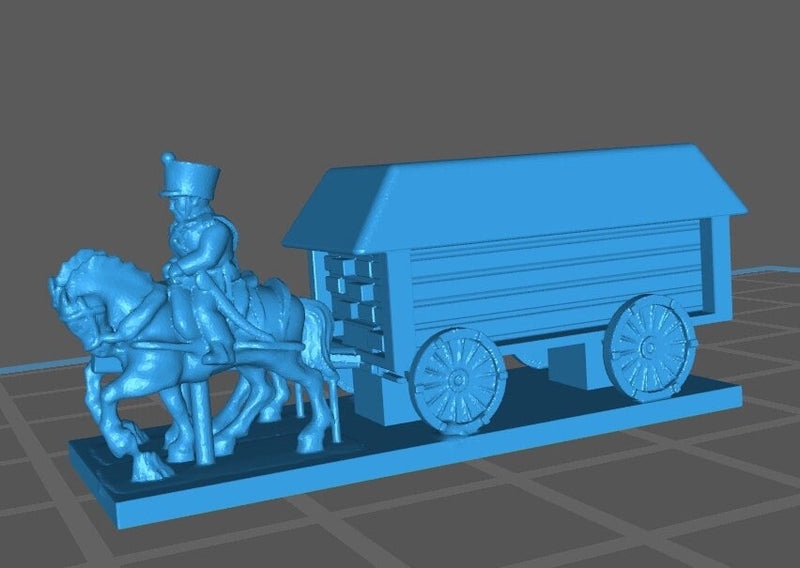 French pontoon wagon - war games and dioramas - historical wargaming - resin 6 mm