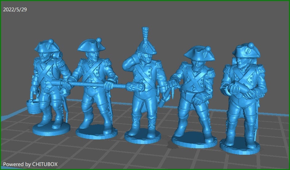 French artillery 1805, charging - 5 minis - war games and dioramas - historical wargaming -resin 28mm