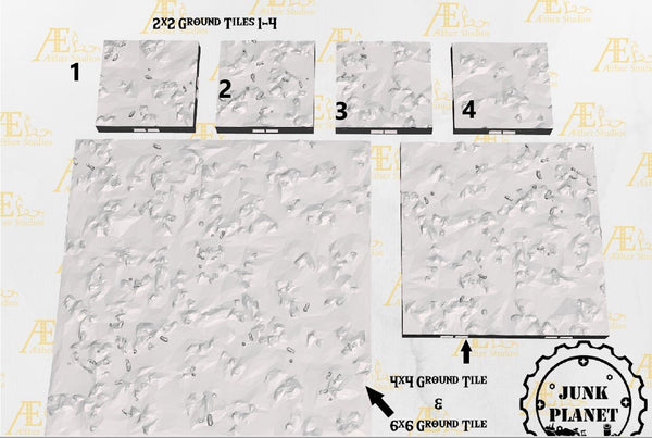 Junk Planet Ground Tiles - Junk Planet 1 - Scifi - Pathfinder- Dungeons & Dragons - RPG Tabletop - Futuristic Terrain - 28mm - AetherStudios