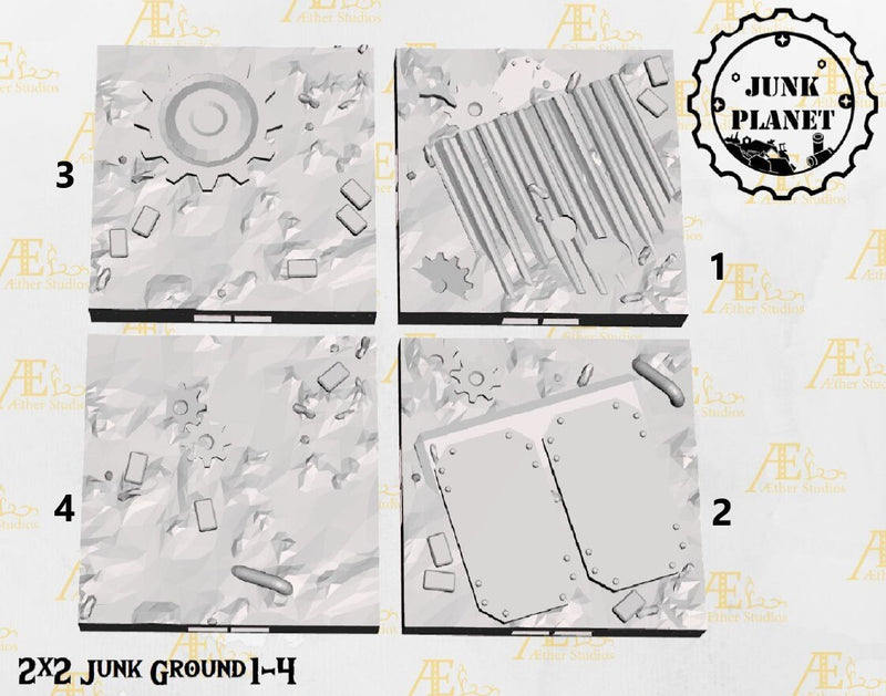 Junk Planet Ground Tiles - Junk Planet 1 - Scifi - Pathfinder- Dungeons & Dragons - RPG Tabletop - Futuristic Terrain - 28mm - AetherStudios