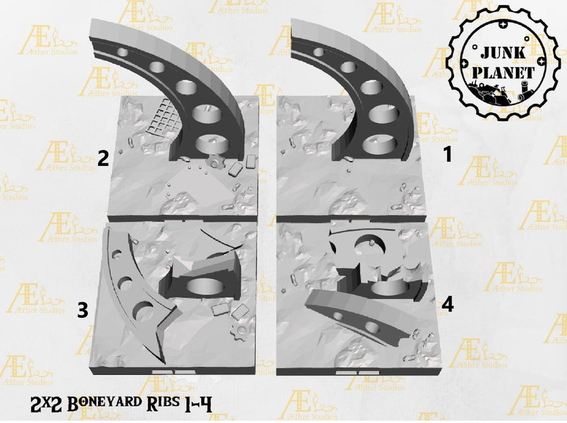 2X2 Junk Tiles - Junk Planet 1 - Scifi - Pathfinder- Dungeons & Dragons - RPG Tabletop - Futuristic Terrain - 28mm - AetherStudios