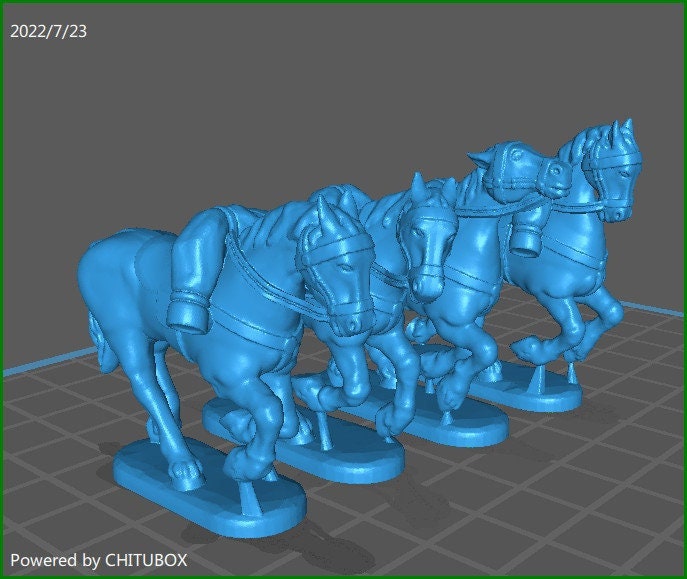 British hc uk2 horses (charging) - 4 minis - great for table top war games and dioramas - historical wargaming - resin 28mm miniatures