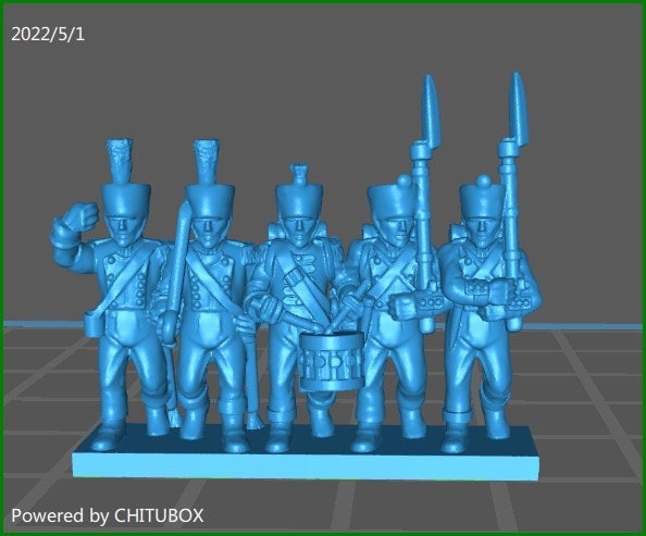 French /allied line infantry 1812 in campaign uniform - 15mm epic size - war games and dioramas - historical wargaming - resin