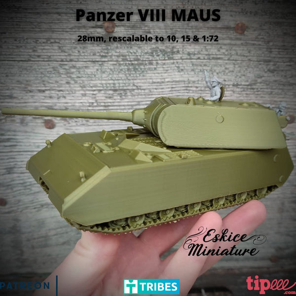 Maus - German Army - Great for Table Top War Games And Dioramas - Resin 28mm Miniatures - Bolt Action - Eskice Miniature