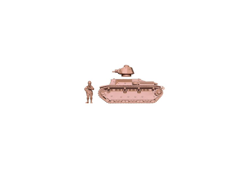 D2 Tank - French Army - Great for Table Top War Games and Dioramas - Resin 28mm - Bolt Action - Eskice Miniature