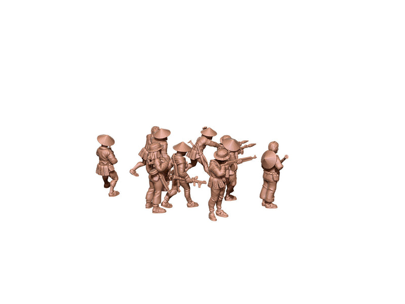 Vietcong - Vietnam Army - 9 minis - Great for Table Top War Games and Dioramas - Resin 28mm - Bolt Action - Eskice Miniature