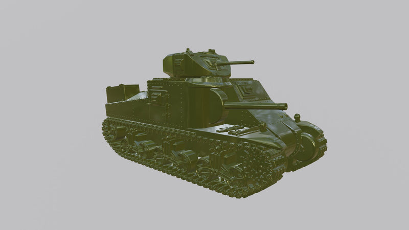 M3 Grant Medium Tank - Lend-Lease Models - US Army - Great for Table Top War Games and Dioramas -Resin- Bolt Action- 28 mm scale - wargame3d
