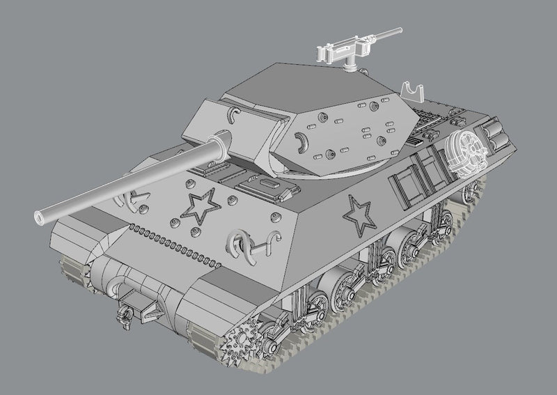 M10 GMC - Wolverine - Lend-Lease Models - US Army -Great for Table Top War Games and Dioramas -Resin -  28 mm scale - wargame3d