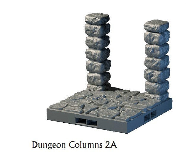 Column Tiles - Lost Dungeons - DragonLock - DND - Pathfinder - RPG - Dungeon & Dragons - 28 mm/ 1" - Terrain - Fat Dragon Games