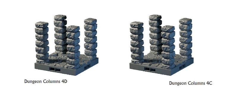 Column Tiles - Lost Dungeons - DragonLock - DND - Pathfinder - RPG - Dungeon & Dragons - 28 mm/ 1" - Terrain - Fat Dragon Games