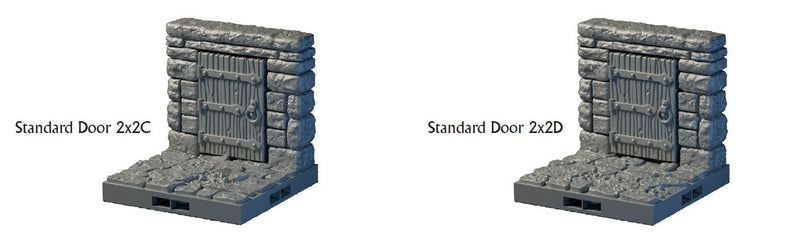 Openable Door Tiles - Lost Dungeons - DragonLock - DND - Pathfinder - RPG - Dungeon & Dragons - 28 mm/ 1" - Terrain - Fat Dragon Games