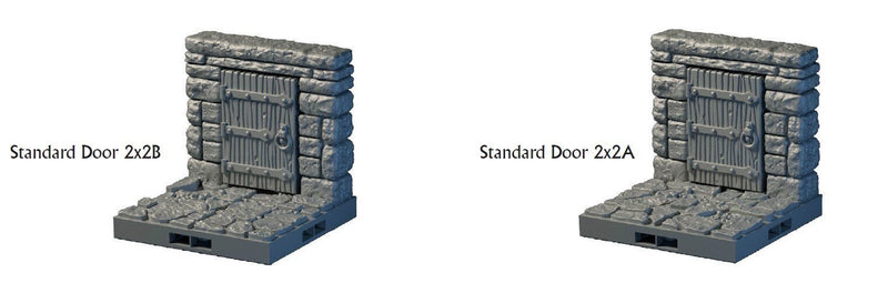 Openable Door Tiles - Lost Dungeons - DragonLock - DND - Pathfinder - RPG - Dungeon & Dragons - 28 mm/ 1" - Terrain - Fat Dragon Games