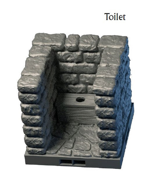 Toilet Tile - Lost Dungeons - DragonLock - DND - Pathfinder - RPG - Dungeon & Dragons - 28 mm/ 1" - Terrain - Fat Dragon Games