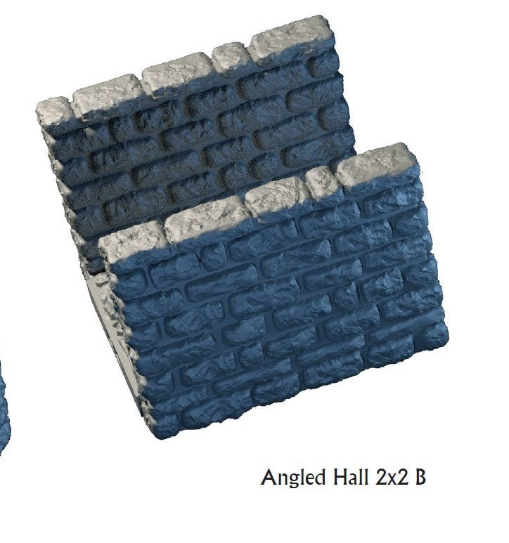 Angled Hallway Tiles - Lost Dungeons - DragonLock - DND - Pathfinder - RPG - Dungeon & Dragons - 28 mm/ 1" - Terrain - Fat Dragon Games