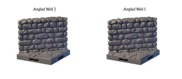 Angled Wall Tiles - Lost Dungeons - DragonLock - DND - Pathfinder - RPG - Dungeon & Dragons - 28 mm/ 1" - Terrain - Fat Dragon Games