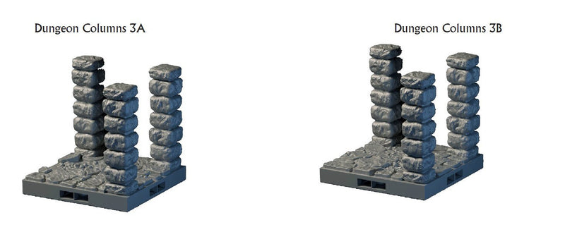 Column Tiles - Lost Dungeons - DragonLock - DND - Pathfinder - RPG - Dungeon & Dragons - 28 mm/ 1" - Terrain - Fat Dragon Games