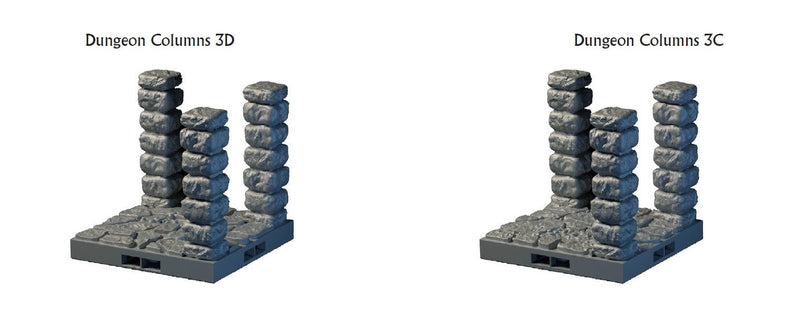 Column Tiles - Lost Dungeons - DragonLock - DND - Pathfinder - RPG - Dungeon & Dragons - 28 mm/ 1" - Terrain - Fat Dragon Games