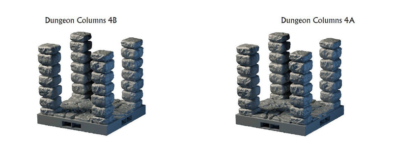 Column Tiles - Lost Dungeons - DragonLock - DND - Pathfinder - RPG - Dungeon & Dragons - 28 mm/ 1" - Terrain - Fat Dragon Games