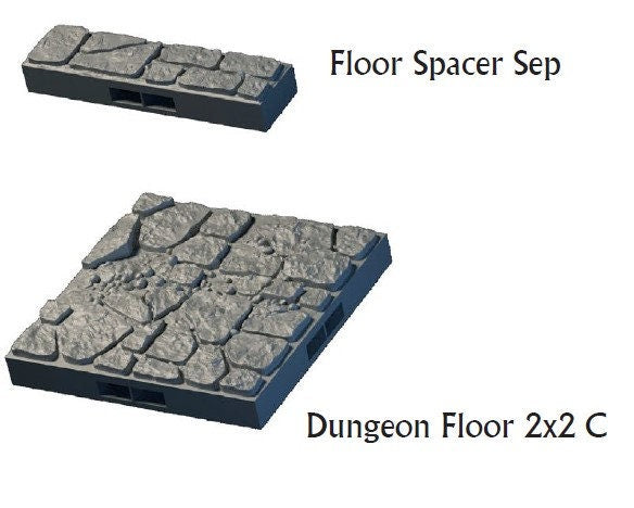 Floor Tiles - Lost Dungeons - DragonLock - DND - Pathfinder - RPG - Dungeon & Dragons - 28 mm/ 1" - Terrain - Fat Dragon Games