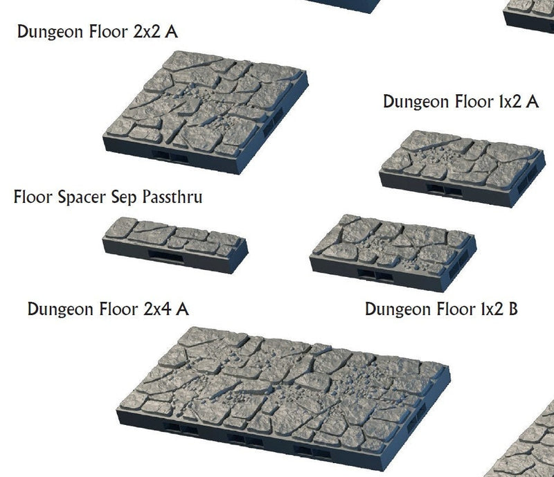 Floor Tiles - Lost Dungeons - DragonLock - DND - Pathfinder - RPG - Dungeon & Dragons - 28 mm/ 1" - Terrain - Fat Dragon Games