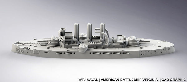 Virginia - US Navy - Pre Dreadnought Era - Wargaming - Axis and Allies - Naval Miniature - Victory at Sea - Warships