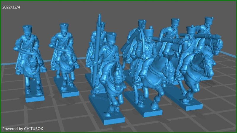 Saxon Chevallegers 1810-14 - 9 Minis - Epic 15 mm Scale - Great for Tabletop War Games & Dioramas - Historical Wargaming - Resin