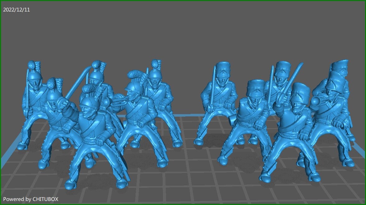 British Household Cav rgts 1812-15 - 12 Mini - 28 mm Scale - Great for Tabletop War Games And Dioramas - Historical Wargaming - Resin