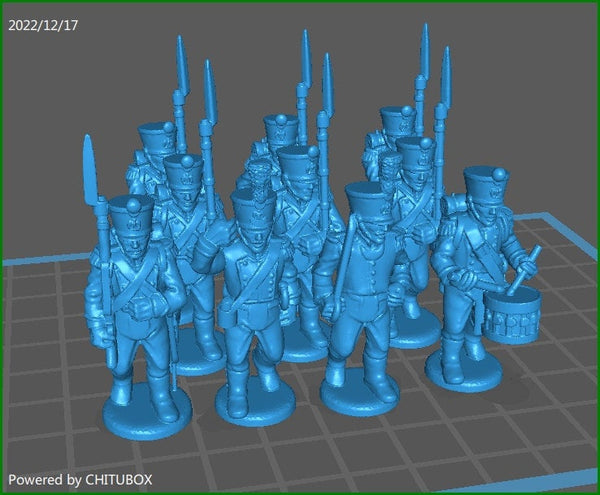 French Young Guard btg 1813-15 - 10 Mini - 28 mm Scale - Great for Tabletop War Games And Dioramas - Historical Wargaming - Resin