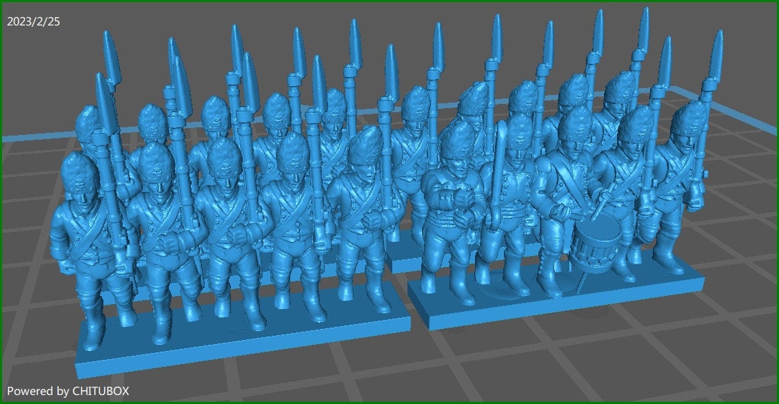 Saxon line Grenadiers btg 1806-10 - 4 Strips - Epic 15 mm Scale - Tabletop War Games & Dioramas - Historical Wargaming - Resin