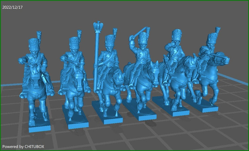 French Guard Grenadiers a Chevall - 6 Minis - Epic 15 mm Scale - Great for Tabletop War Games & Dioramas - Historical Wargaming - Resin