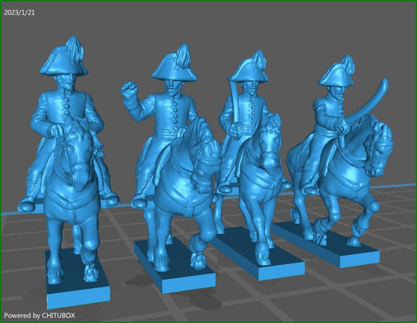Austrian Generals - 4 Minis - Epic 15 mm Scale - Great for Tabletop War Games & Dioramas - Historical Wargaming - Resin