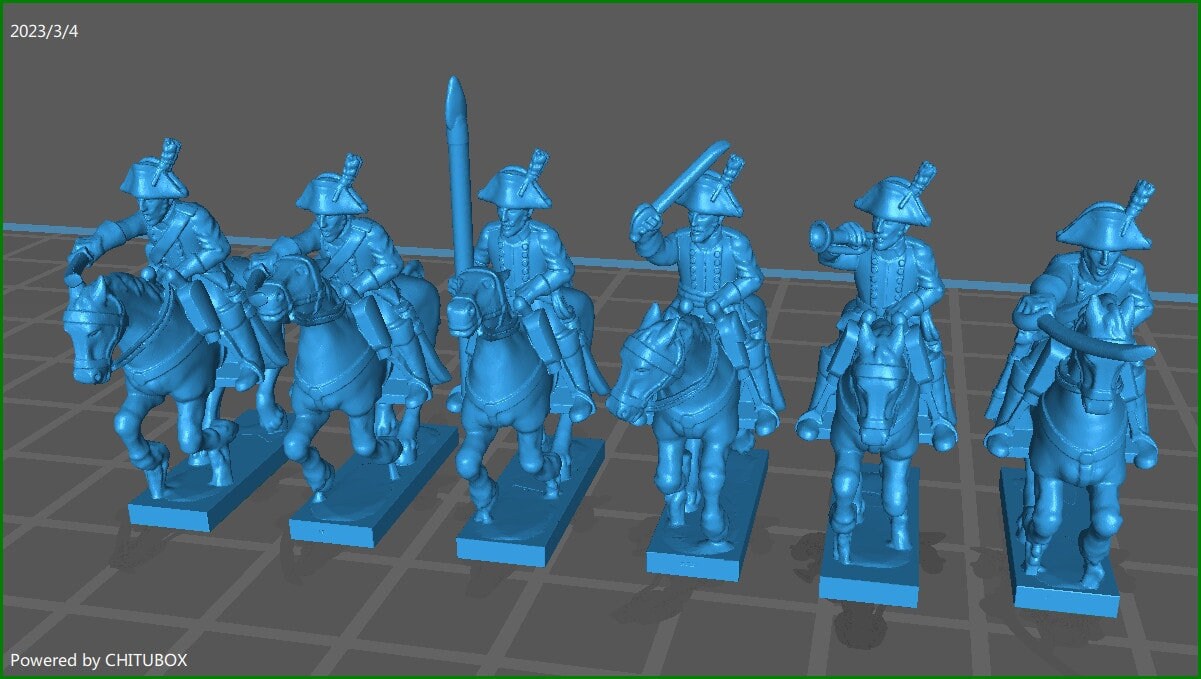 Saxon Chevaulegers rgt 1806-10 - 6 Minis - Epic 15 mm Scale - Tabletop War Games & Dioramas - Historical Wargaming - Resin