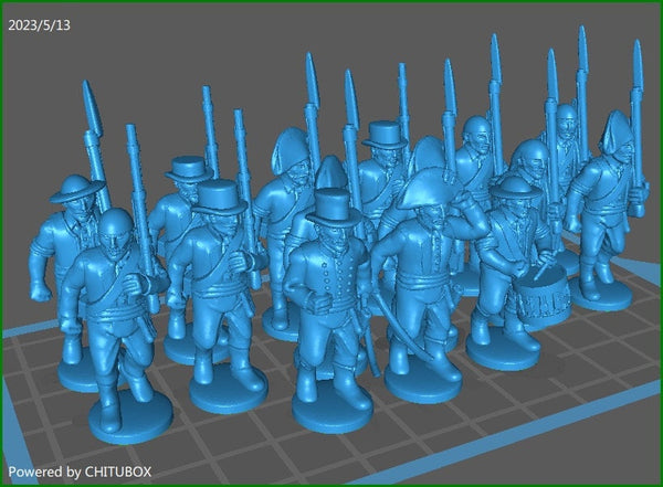 Spanish Volunteers btg 1807-13 (civilian clothes) - 15 Mini - 28 mm Scale - Great for War Games & Dioramas -Historical Wargaming - Resin