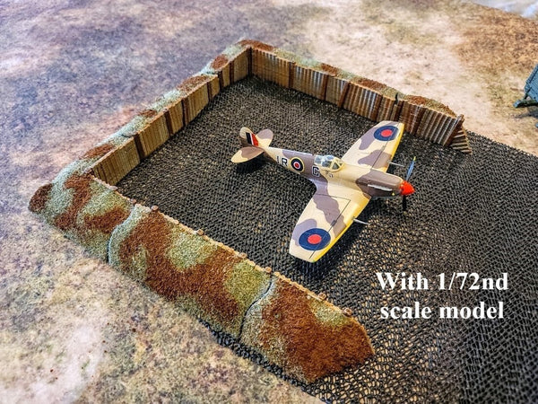 Forward Airfield .stl pack â€“ Revetments Set, Trailers (Plain & Air), Craters - War Games And Dioramas - Historical Wargaming - 28 mm Scale